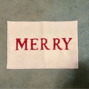 Threshold Red and White 'Merry' Holiday Doormat